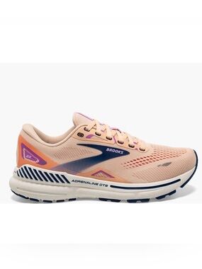 Brooks Women's Peach Running Shoe with Purple and Navy Accents